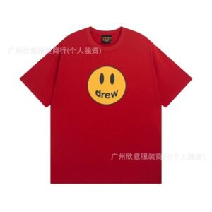 DREW Smiley American Street Style Red Short Sleeve T-Shirt