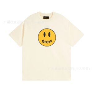 DREW Smiley Street Style Off-white Short Sleeve T-Shirt