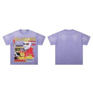 MAJESTIK Motorcycle Vintage Taro Purple Printed T-Shirt
