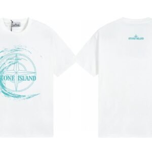 Stone Island Compass Print Street Style White T-Shirt
