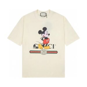 Gucci x Mickey Mouse Co-branded Vintage Style Off-white T-shirt