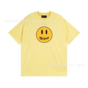 DREW Smiley Face Series Street Style Light Yellow T-shirt