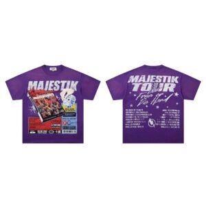 MAJESTIK Tour Vintage Style Purple Short Sleeve T-shirt