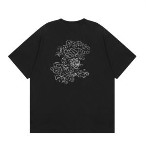 KENZO Tiger Embroidered Street Style Black T-Shirt