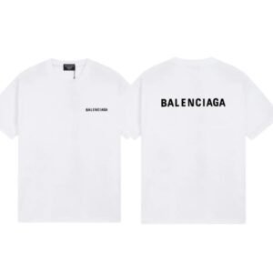 Balenciaga Letter Print Street Style White T-Shirt