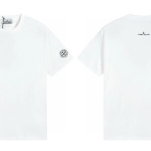 Stone Island Badge Minimalist Style White Short-sleeve T-shirt