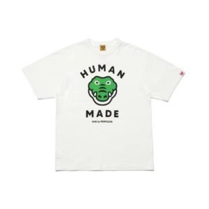 HUMAN MADE Crocodile Print Japanese Streetwear White T-Shirt