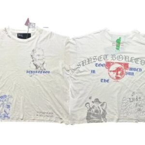 Paly Hollywood Sunset Collection Vintage Distressed Off-white T-shirt