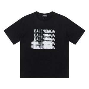 Balenciaga Repeated Print Trendy Black T-shirt