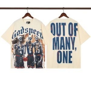 Godspeed Skull Basketball Street Style Beige Short Sleeve T-shirt