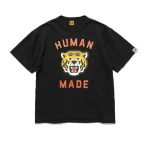 HUMAN MADE Tiger Head Print Japanese Streetwear Black T-Shirt