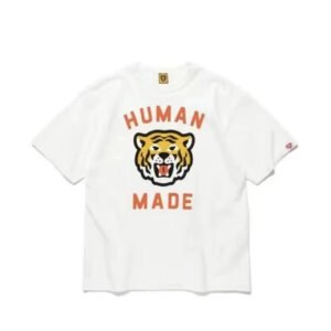 HUMAN MADE Tiger Head Vintage Japanese Style White Short-sleeve T-shirt