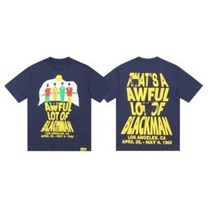 COUGH SYRUP Print Street Style Navy Blue Short Sleeve T-Shirt