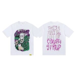 COUGH SYRUP Jason Print Street Style White T-shirt