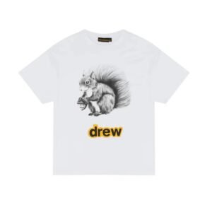 DREW Squirrel Print Street Style White T-shirt