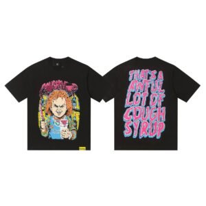 COUGH SYRUP Chucky Print Street Style Black T-shirt
