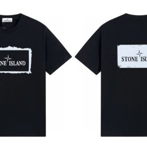 Stone Island Printed Street Style Black T-Shirt