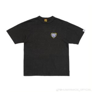 HUMAN MADE Heart Embroidered Japanese Streetwear Black T-Shirt
