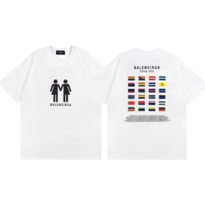 Balenciaga Pride Streetwear Printed White T-shirt