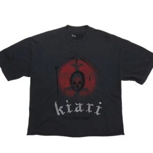 Paly Hollywood Skull Dark Distressed Black T-Shirt