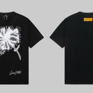 Louis Vuitton Dandelion Print Trendy Black T-Shirt