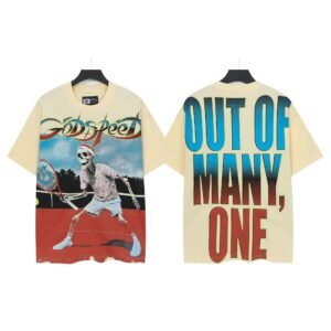 Godspeed Skull Print Street Style Beige Short-sleeve T-shirt