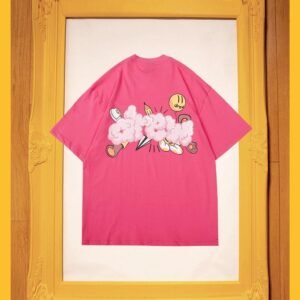 DREW Cloud Print Street Style Pink T-Shirt