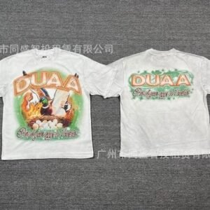 DUAA Wild Duck Print Vintage Style White Short-sleeve T-shirt