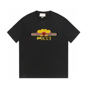 Gucci Heart Print Trendy Black Short-sleeved T-shirt