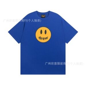 DREW Smiley Street Style Klein Blue Short Sleeve T-shirt