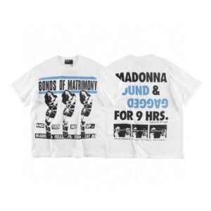 ERD Madonna Vintage Print White Short-sleeve T-shirt