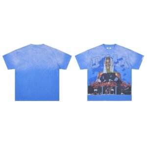 DUAA Ali Print Vintage Style Washed Blue T-shirt