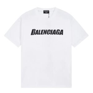 Balenciaga Letter Print Trendy White T-Shirt