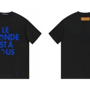Louis Vuitton Letter Print Cool Trendy Style Black T-shirt