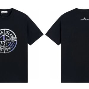 Stone Island Compass Print Street Style Black T-Shirt