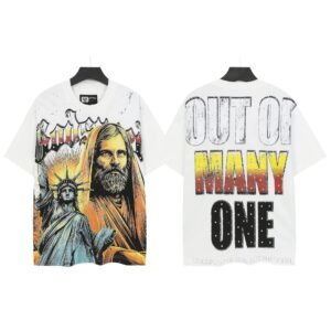 Godspeed Portrait Print American Street Style White T-Shirt