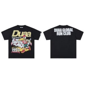 DUAA Running Club American Retro Black T-shirt