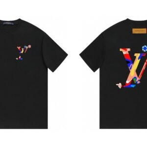 Louis Vuitton Sunflower Co-branded Trendy Black T-shirt
