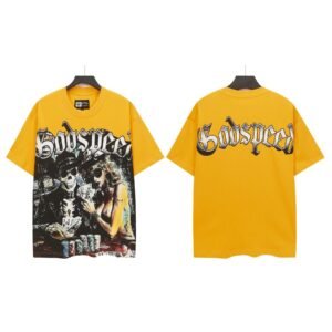 Godspeed Skull Poker Street Style Yellow T-shirt