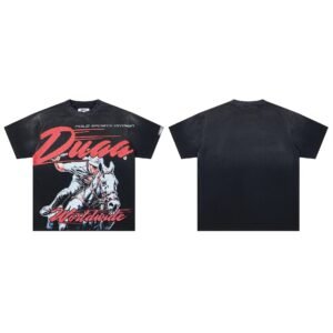 DUAA Vintage Style Black Polo T-Shirt