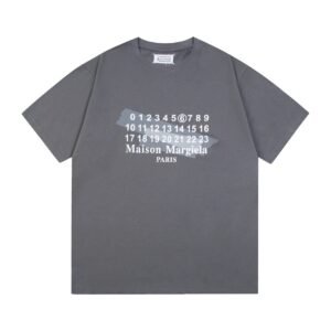 Maison Margiela Number Series Streetwear Dark Grey Short Sleeve T-shirt