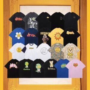 DREW Smiley Print American Trendy Multi-color Short Sleeve T-Shirt