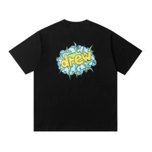 DREW Explosion Print Street Style Black Short-sleeve T-shirt