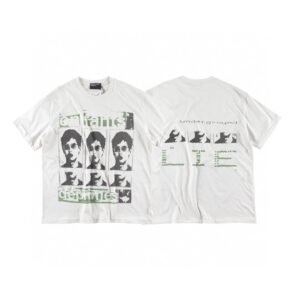 ERD GRJKD Portrait Print Vintage Off-white T-Shirt