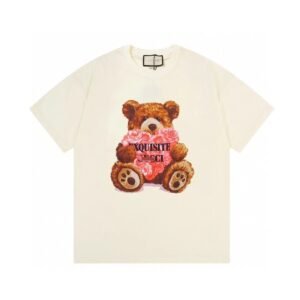 Gucci Teddy Bear Print Casual Off-white T-shirt