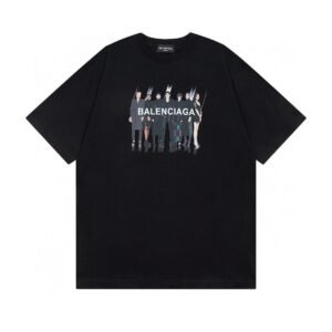 Balenciaga Portrait Print Trendy Black T-Shirt