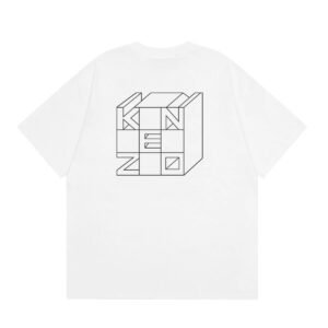 KENZO Geometric Lines Minimalist Style White T-shirt