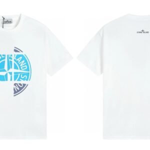 Stone Island Compass Print Cool Trendy Style White T-Shirt