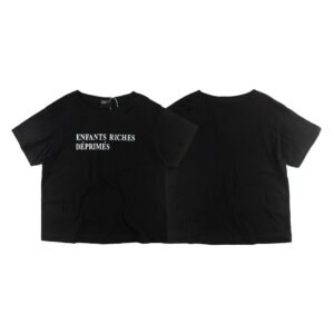 ERD Letter Print Dark High Street Black Short Sleeve T-shirt