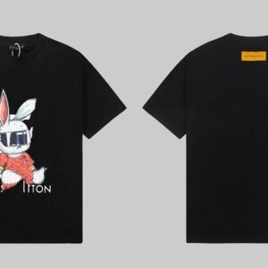 Louis Vuitton Year of the Rabbit Collection Street Style Black T-Shirt
